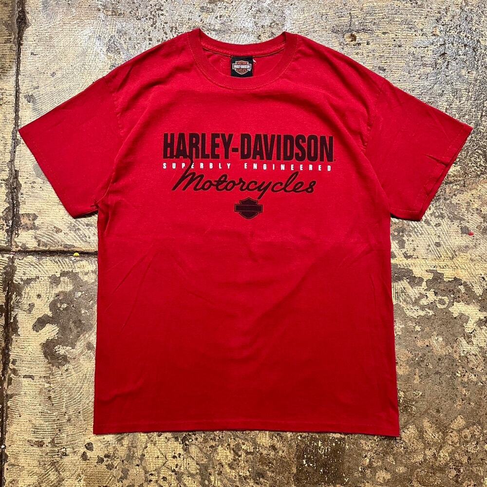 Harley davidson red cotton t shirt